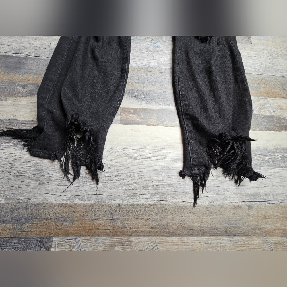 L'agence High Line Skinny Onyx Destruct Women's 29 Raw Hem Distressed Knee Black - Picture 4 of 10